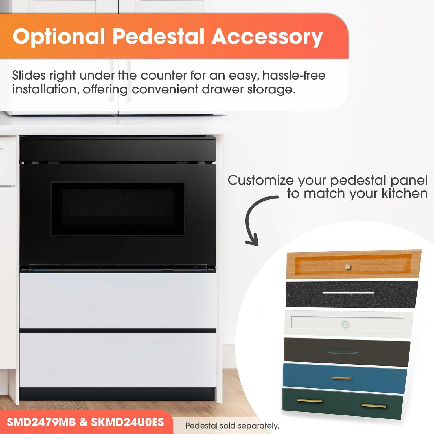 Sharp SMD2479MB Sharp 24 In. 1.2 Cu. Ft. Deco Series Built-In Smart Microwave Drawer™ Oven With Easy Wave Open In Black