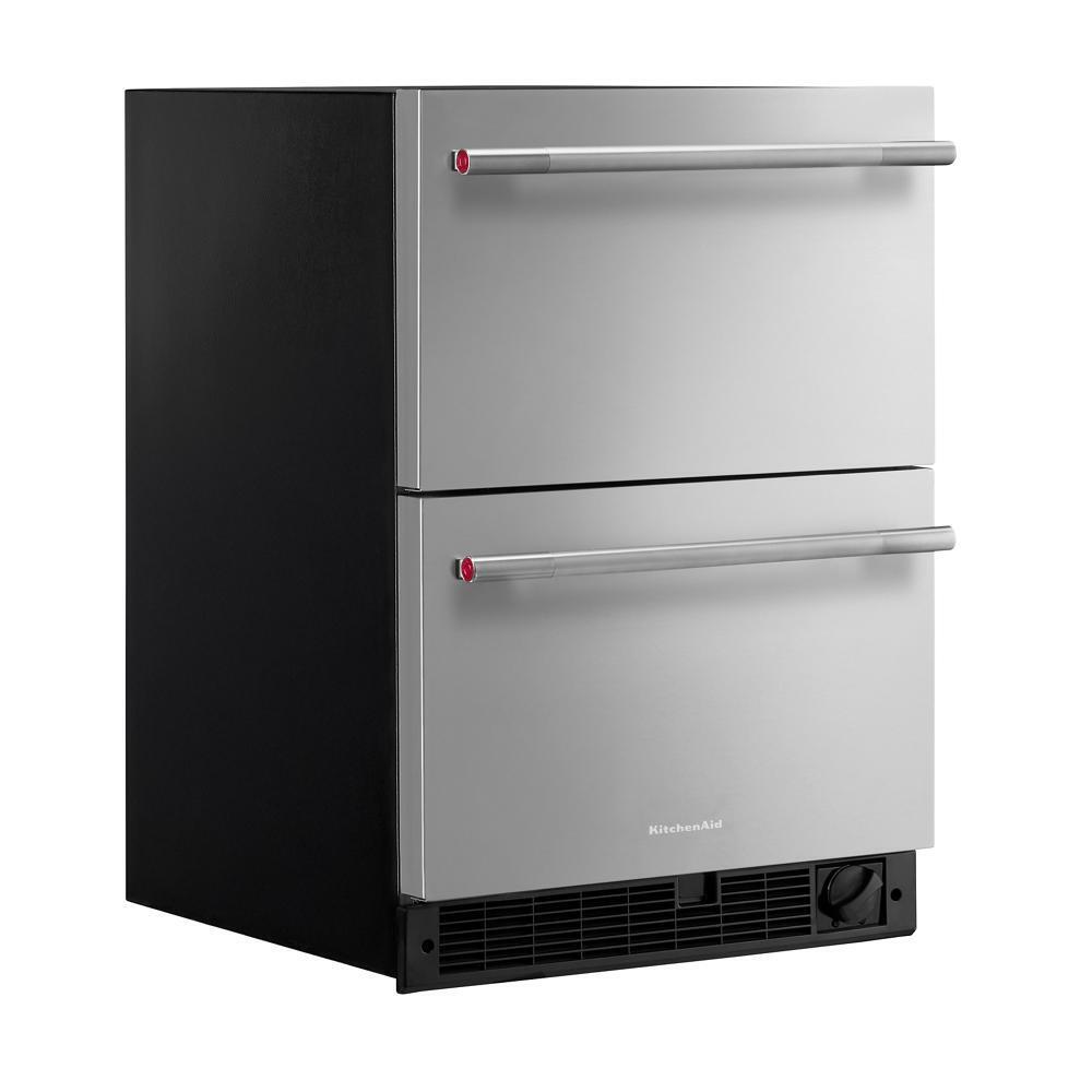 Kitchenaid KUCT524SSB 24" Stainless Steel Undercounter Double-Drawer Refrigerator/Freezer