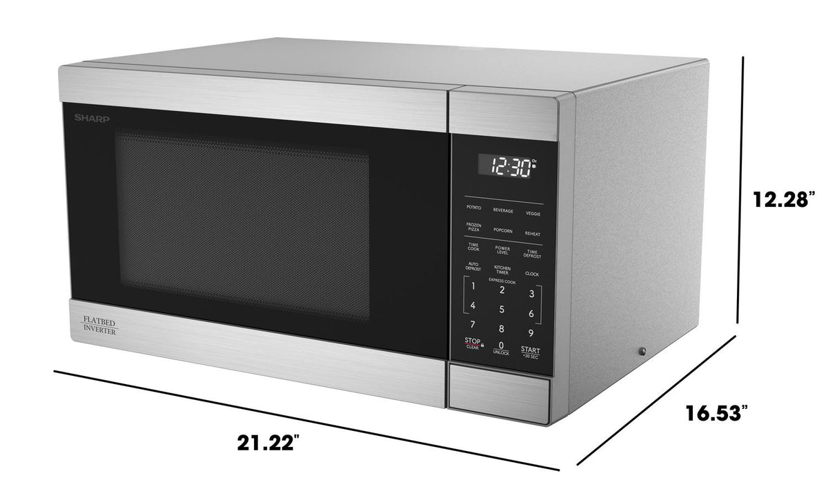 Sharp SMC1174KS Sharp 1.1 Cu. Ft. 1100W Flatbed Countertop Microwave Oven With Inverter Technology