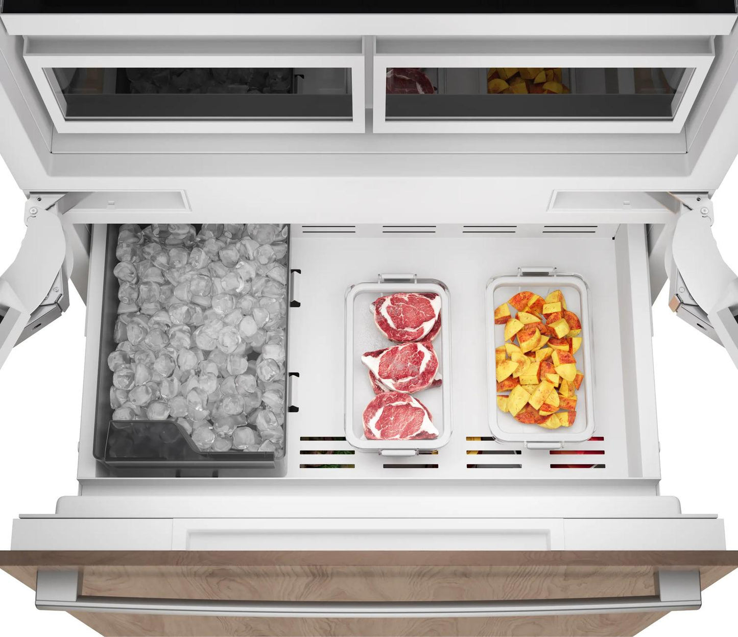 Bosch B36IT100NP Benchmark®, Vario Built-In Fridge-Freezer With Freezer At Bottom, 36'', Soft Close Flat Hinge