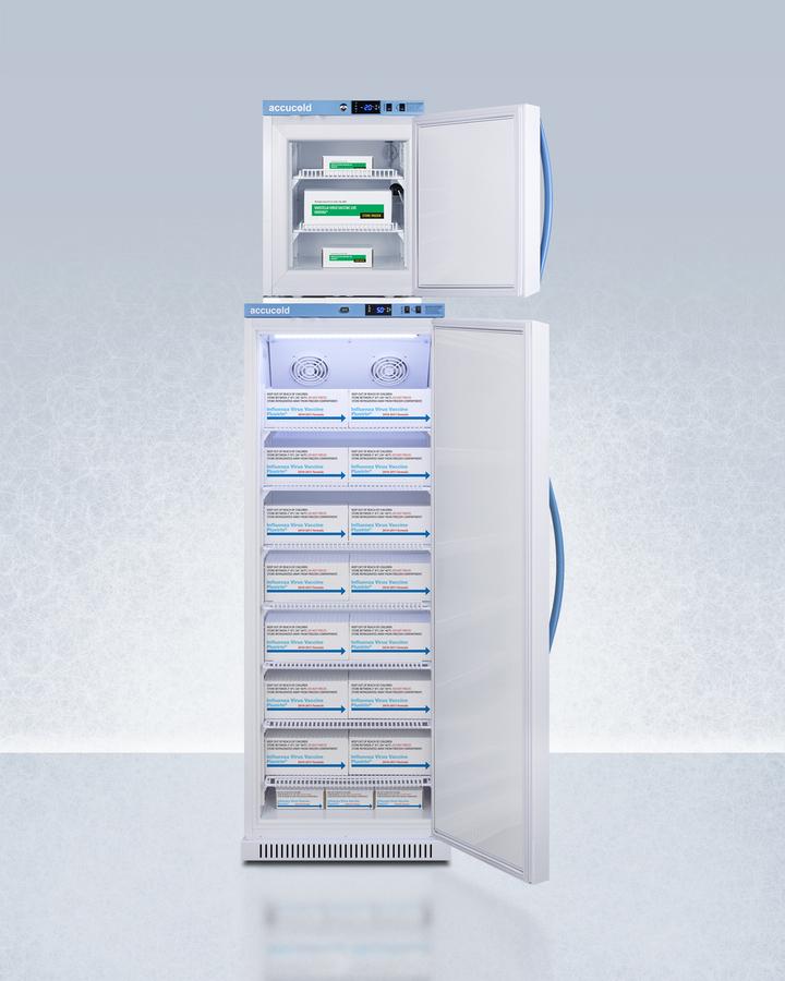 Summit ARS12PVAFZ1PVSTACK 24" Wide Performance Series All-Refrigerator/All-Freezer Combination