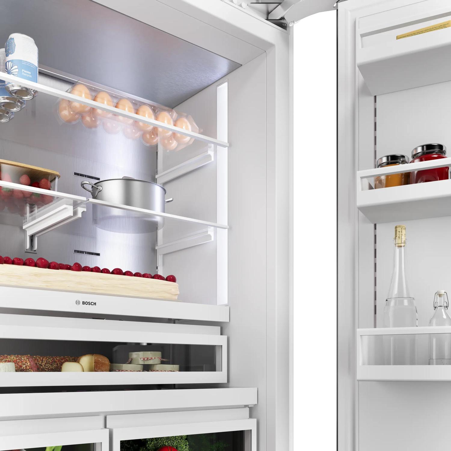 Bosch B36IT100NP Benchmark®, Vario Built-In Fridge-Freezer With Freezer At Bottom, 36'', Soft Close Flat Hinge