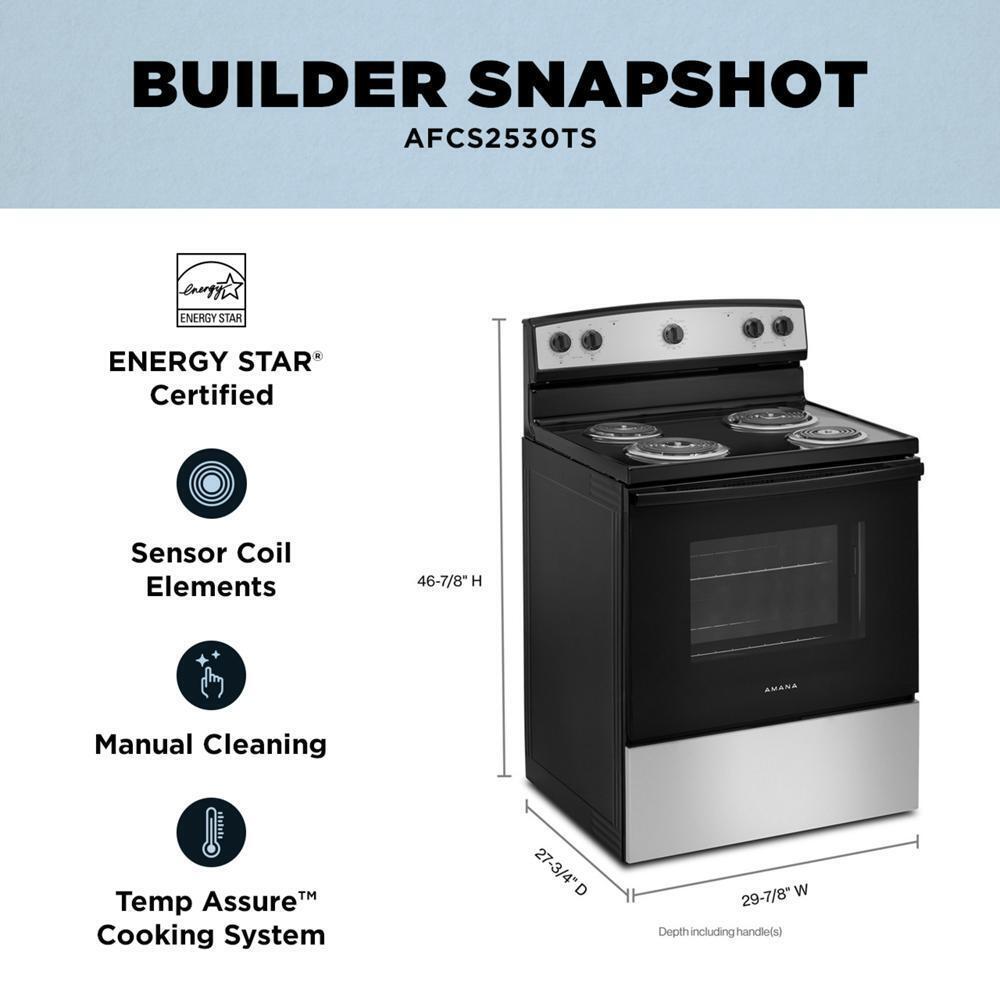 Amana AFCS2530TS Amana® 30-Inch Electric Range With Extra-Large Oven Window