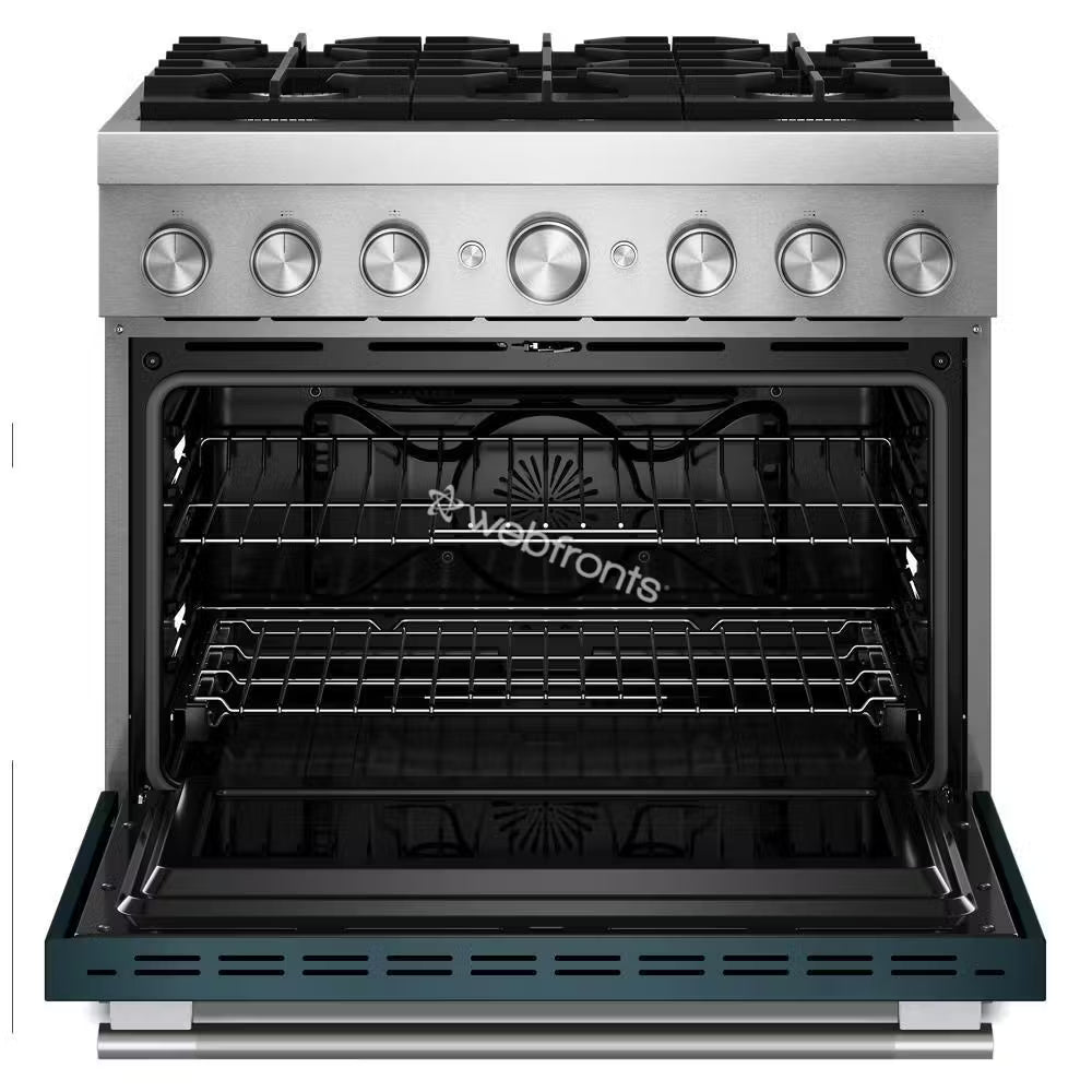 Kitchenaid KFDS936SAG 36-Inch 6 Burner Commercial-Style Dual Fuel Range With No Preheat Air Fry Mode