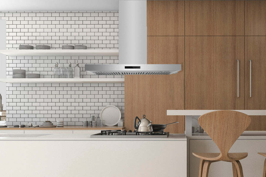 Hauslane IS700SS30 Hauslane 30 In. Convertible Island Range Hood With Dual Controls, Led, Baffle Filter In Stainless Steel