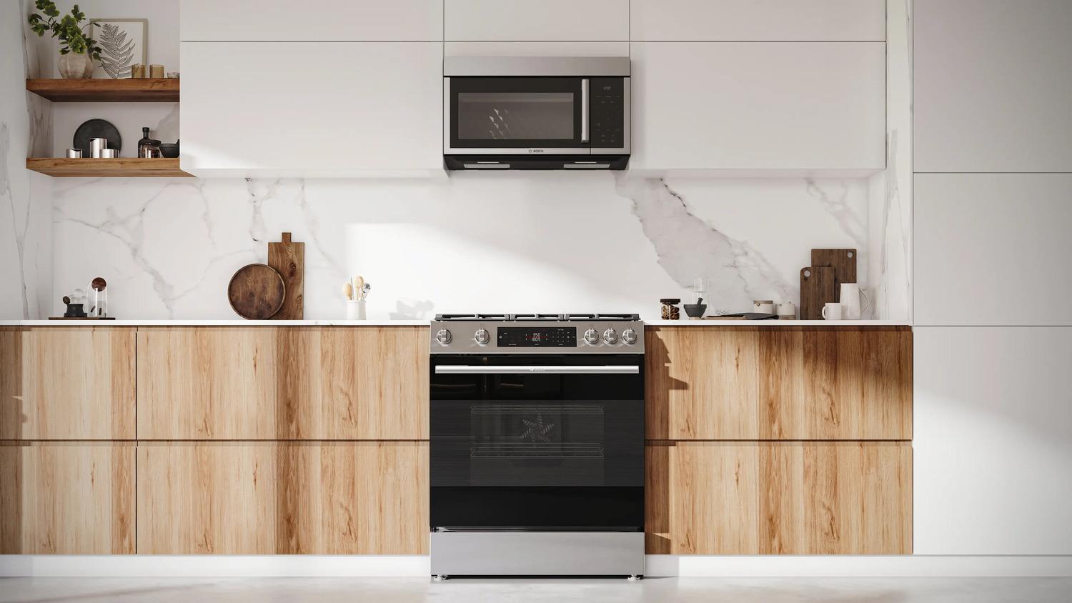 Bosch HMV3055U 300 Series, Over-The-Range Microwave, 30'', Door Hinge: Left, Stainless Steel