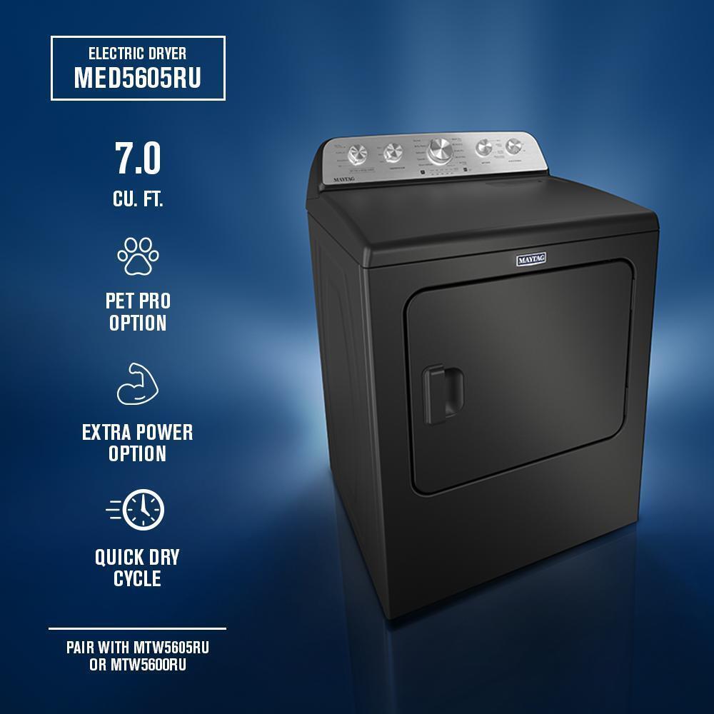Maytag MED5605RU 7.0 Cu Ft. Load Electric Dryer With Extra Power And Pet Pro Option