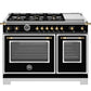 Bertazzoni HER486BTFEPNG 48 Inch Dual Fuel Range, 6 Brass Burners And Griddle, Electric Self-Clean Oven - Gold Accents Stainless Steel/Gold