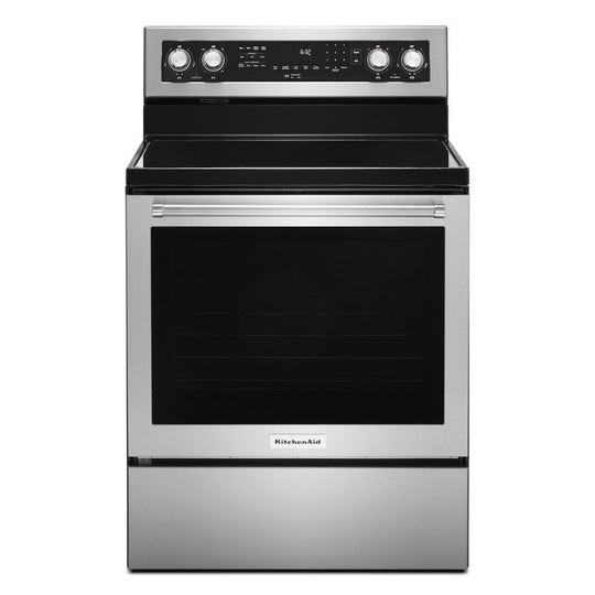 Kitchenaid KFEG504KPS 30-Inch 5 Element Electric Convection Range With Printshield&#8482; Finish