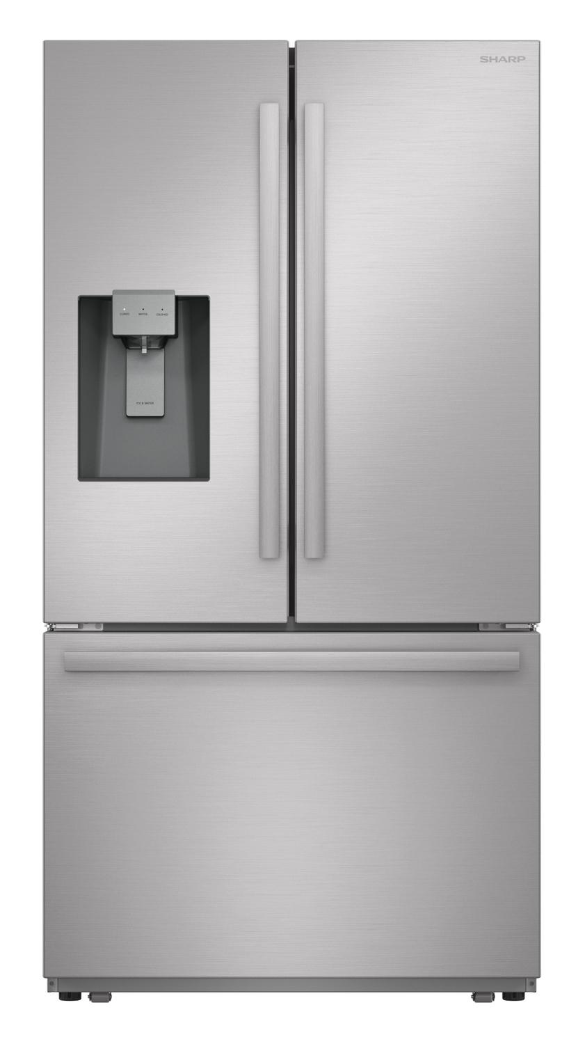 Sharp SJF2955MS 28.9 Cu.Ft. Standard Depth 36 In. French 3-Door Refrigerator With Water Dispenser In Stainless Steel