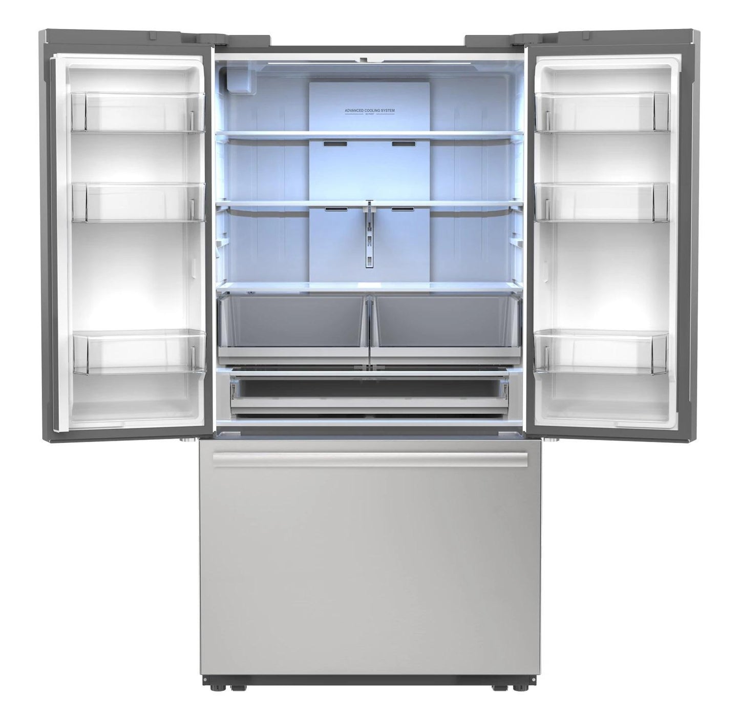 Sharp SJF2752MS Sharp 26.5 Cu.Ft. Counter Depth 36 In. French 3-Door Refrigerator With Internal Water Dispenser In Stainless Steel