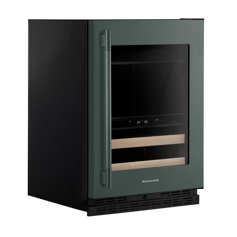 Kitchenaid KUBR524SJP 24" Beverage Center With Glass Door And Wood-Front Racks