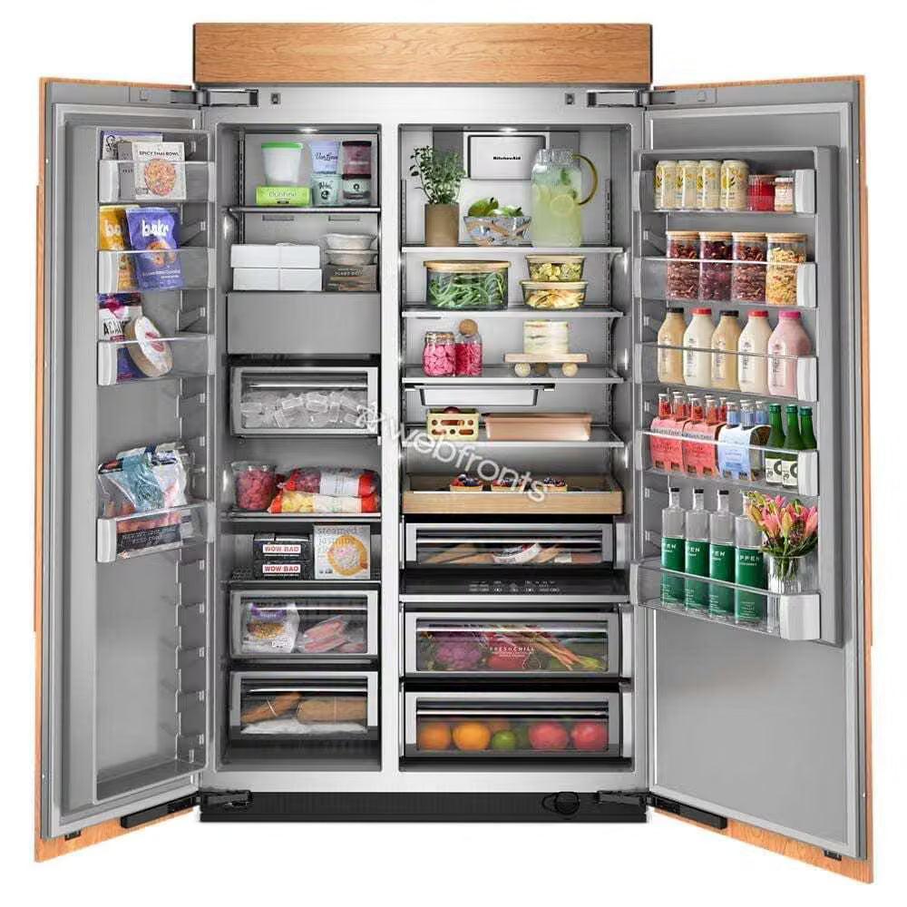 Kitchenaid KBSN748TPA 30 Cu. Ft. 48" Built-In Panel-Ready Side-By-Side Refrigerator With Platinum Interior