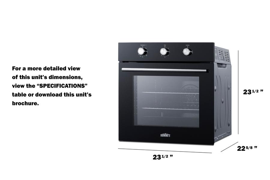 Summit SGW241BK 24" Wide Gas Wall Oven