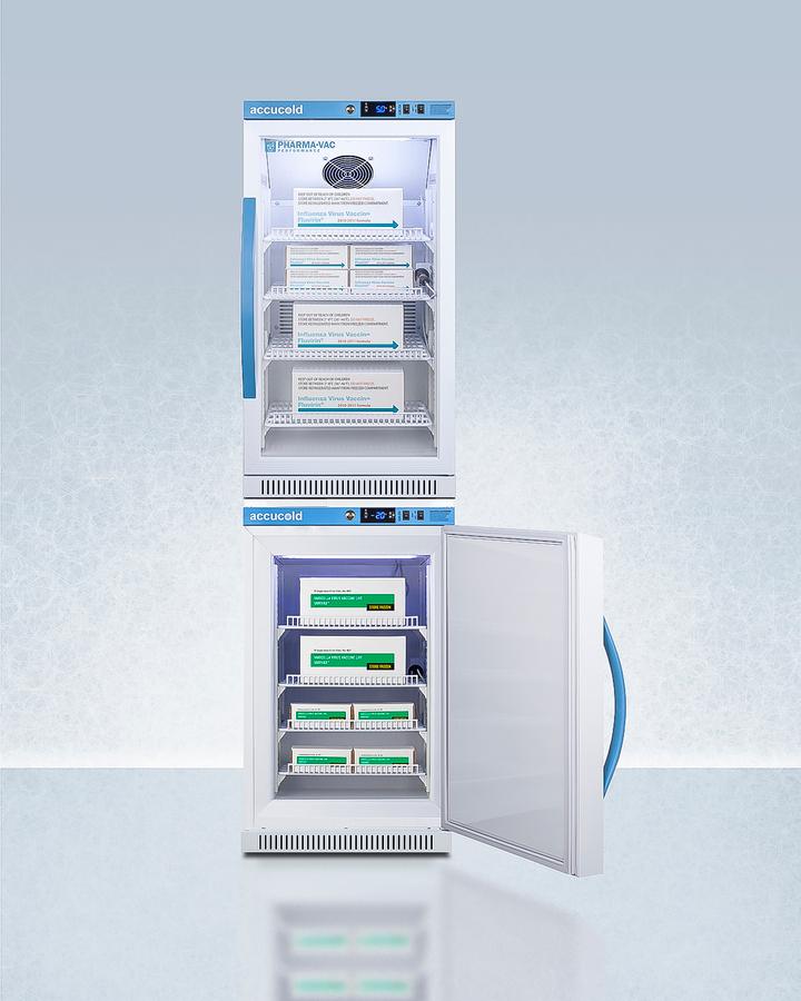 Summit ARG31PVBIADAAFZ2PVBIADASTACK 20" Wide Performance Series All-Refrigerator/All-Freezer Combination