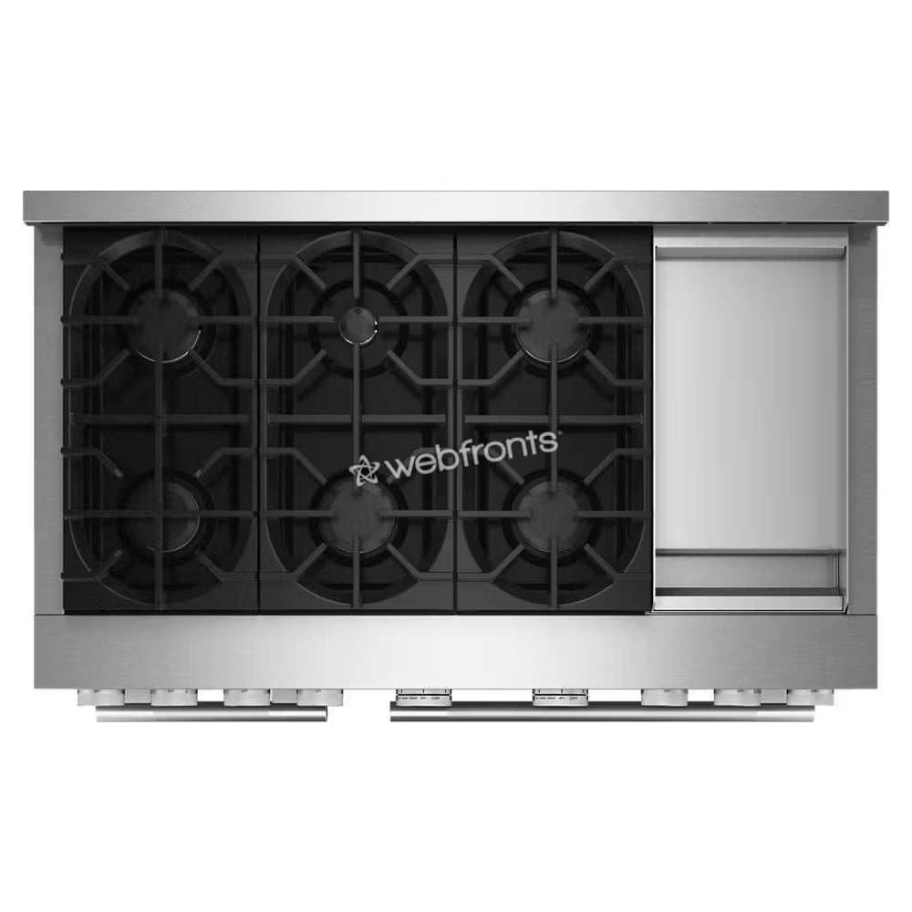 Kitchenaid KFGD948SSS Kitchenaid® 48-Inch 6 Burner Commercial-Style Gas Range With Griddle