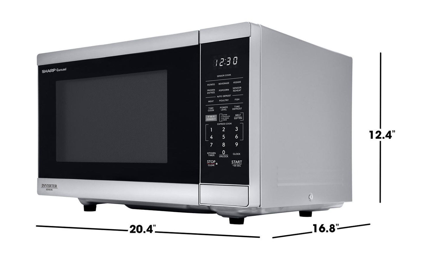 Sharp SMC1469KS Sharp 1.4 Cu. Ft. 1100W Smart Stainless Steel Microwave Oven With Inverter Technology