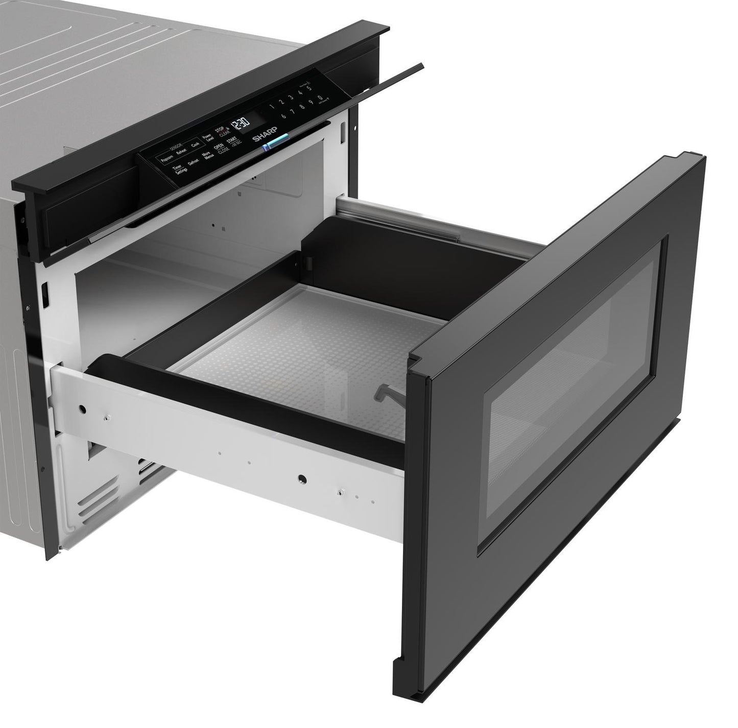 Sharp SMD2479MB Sharp 24 In. 1.2 Cu. Ft. Deco Series Built-In Smart Microwave Drawer™ Oven With Easy Wave Open In Black