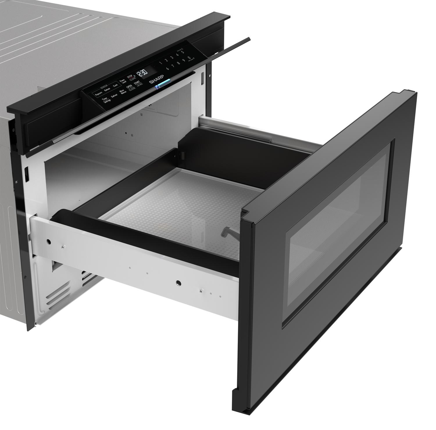 Sharp SMD2479MB Sharp 24 In. 1.2 Cu. Ft. Deco Series Built-In Smart Microwave Drawer™ Oven With Easy Wave Open In Black