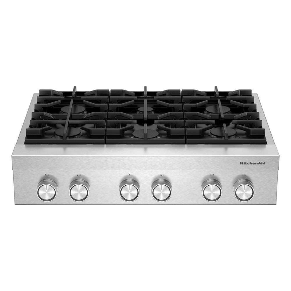 Kitchenaid KCGK936TSS Kitchenaid® 36-Inch 6-Burner Gas Commercial-Style Rangetop