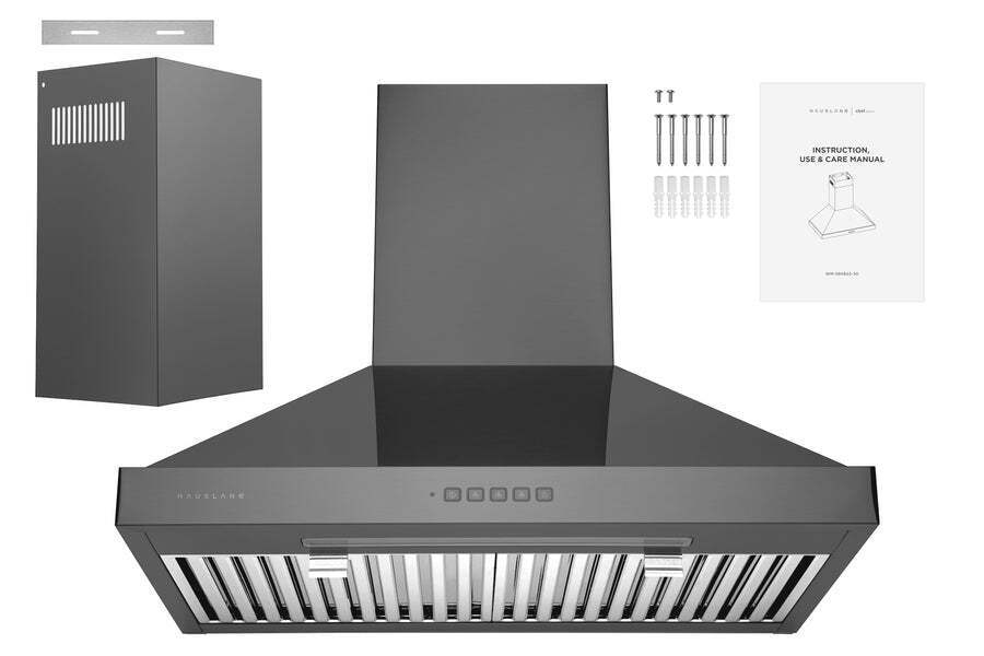 Hauslane WM590BSS30 Hauslane Chef 30-In Convertible Black Stainless Steel Wall-Mounted Range Hood