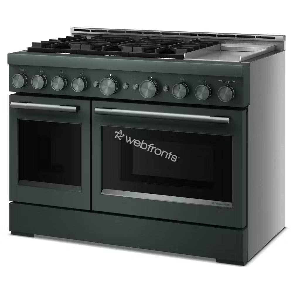 Kitchenaid KFGD948SJP Kitchenaid® 48-Inch 6 Burner Commercial-Style Gas Range With Griddle