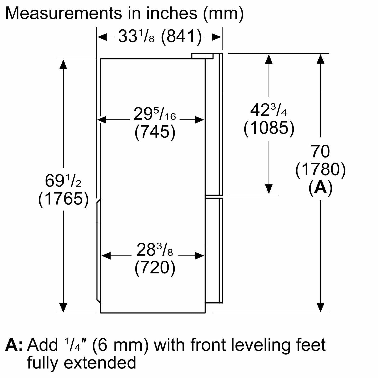 Bosch B36FD10ENS 100 Series French Door Bottom Mount Refrigerator 36" Stainless Steel (With Anti-Fingerprint) B36Fd10Ens