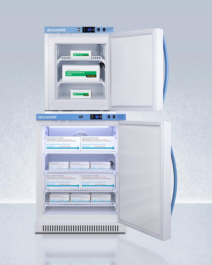 Summit ARS6PVAFZ1PVSTACK 24" Wide Performance Series All-Refrigerator/All-Freezer Combination