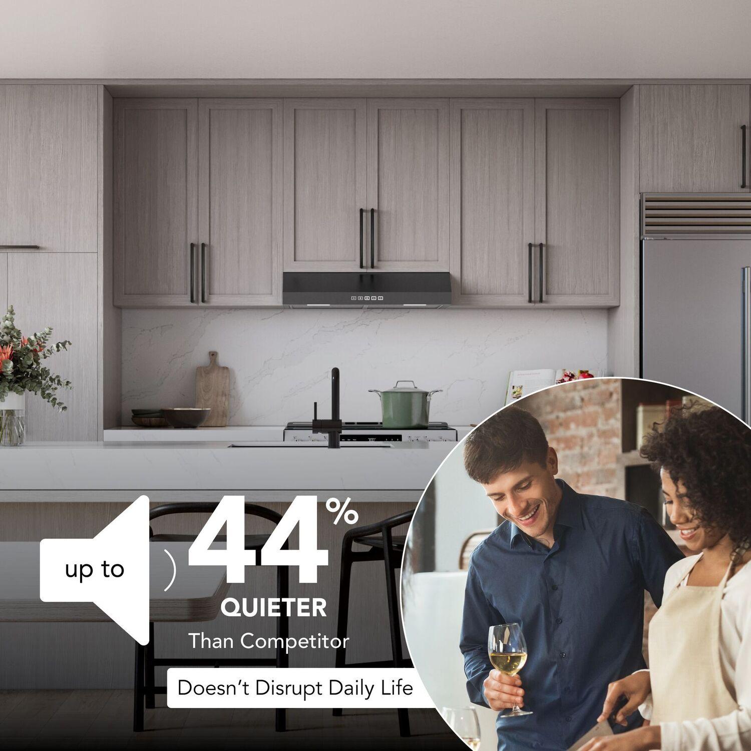 Broan GLA2363BLS Glacier 36-Inch 350 Max Blower Cfm 1.5 Sones Black Stainless Range Hood