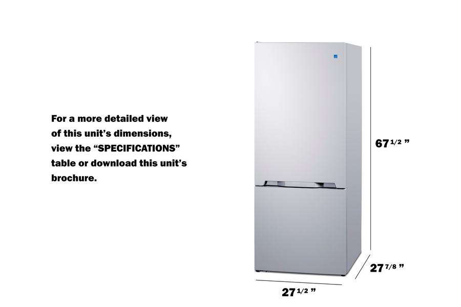 Summit FFBF151WLHD 28" Wide Bottom Mount Refrigerator-Freezer