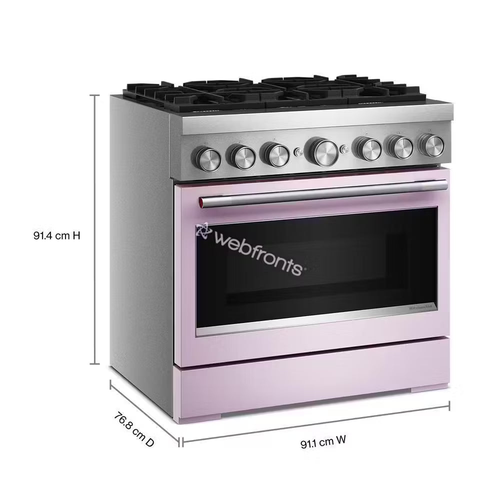 Kitchenaid KFDS936SWF 36-Inch 6 Burner Commercial-Style Dual Fuel Range With No Preheat Air Fry Mode