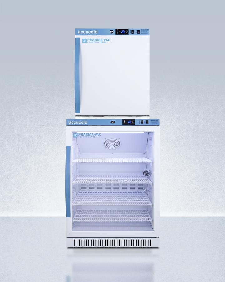 Summit ARG6PVAFZ1PVSTACK 24" Wide Performance Series All-Refrigerator/All-Freezer Combination