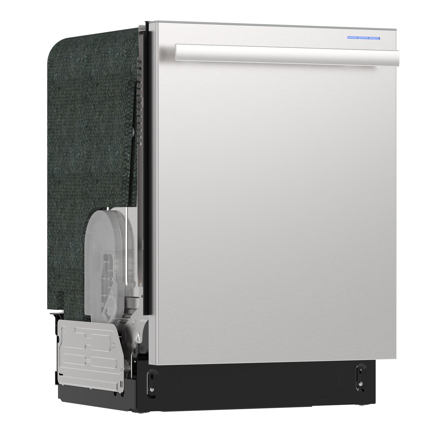 Sharp SDY6748SNS 24" Top Control Stainless Steel Handle 47 Dba Dishwasher With Auto Door Open