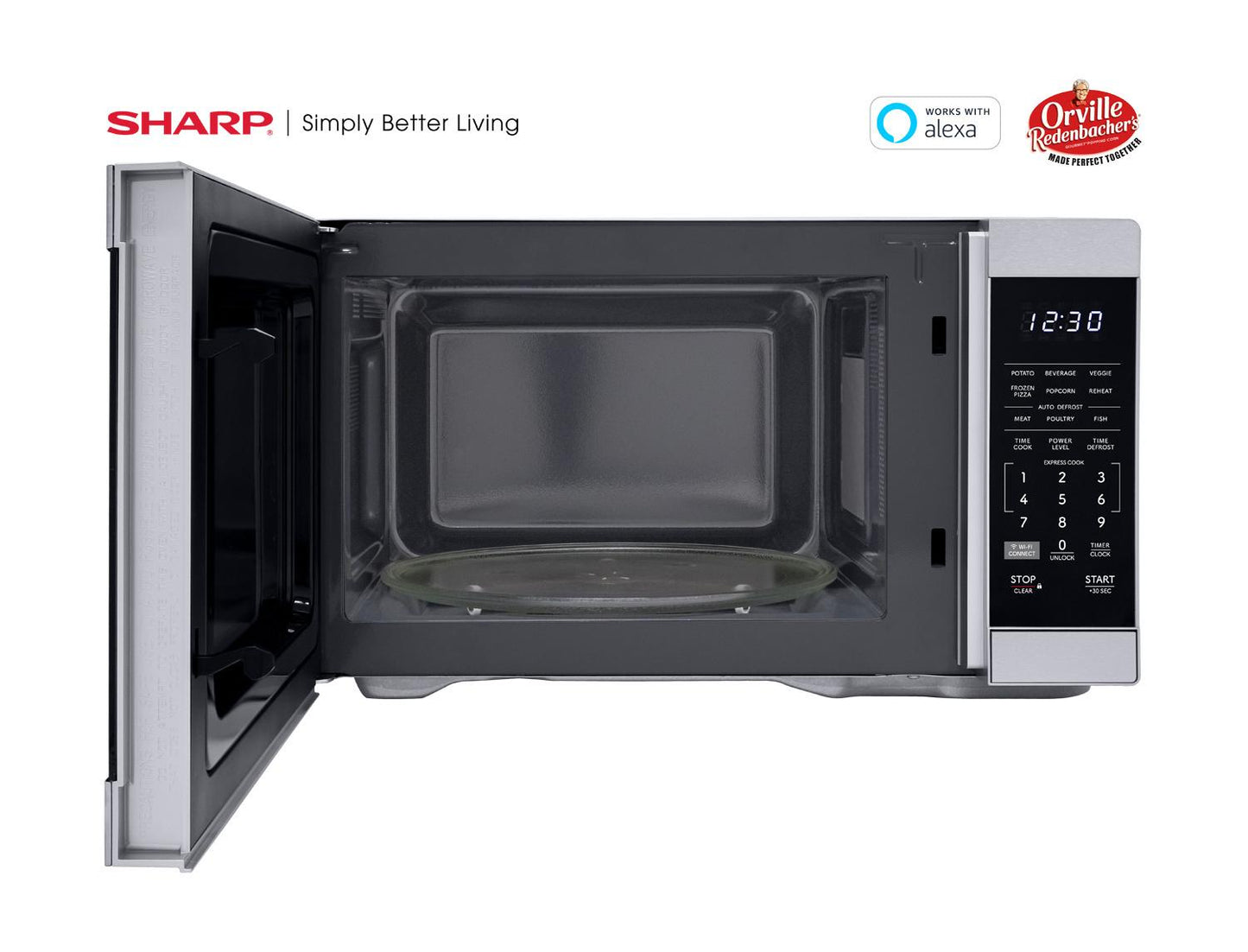 Sharp SMC1169KS Sharp 1.1 Cu. Ft. 1000W Smart Stainless Steel Countertop Microwave Oven