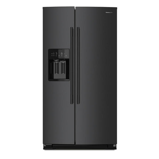 Kitchenaid KRSC536RBE 20.8 Cu. Ft. Counter-Depth Side-By-Side Refrigerator With Exterior Ice And Water Dispenser In Black Ore