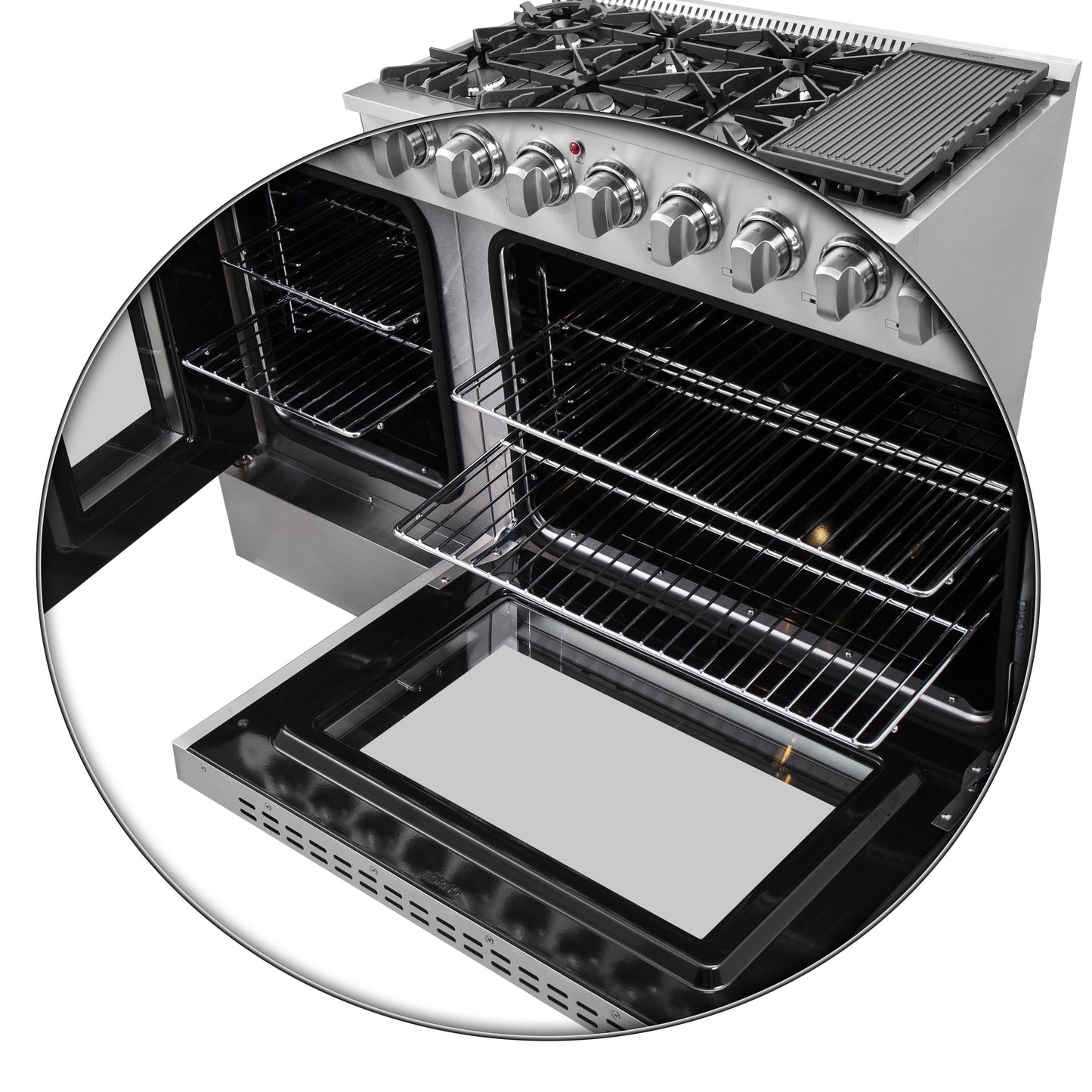 Forno FFSGS635648 Forno Galiano 48" Freestanding French Door Dual Fuel Range