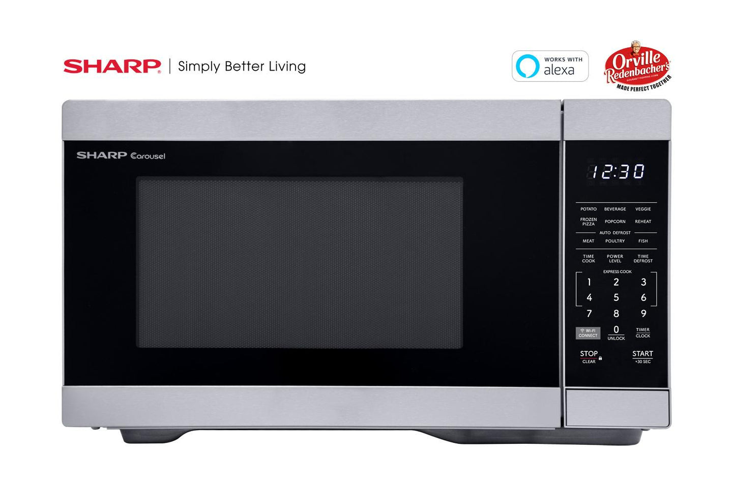 Sharp SMC1169KS Sharp 1.1 Cu. Ft. 1000W Smart Stainless Steel Countertop Microwave Oven