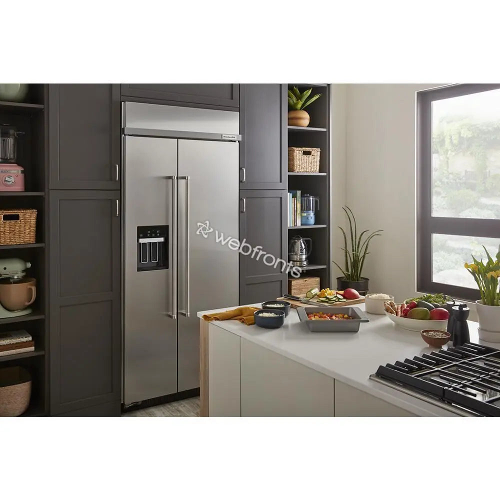 Kitchenaid KBSD706MPS 20.8 Cu. Ft. 36" Built-In Side-By-Side Refrigerator With Ice And Water Dispenser