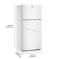 Whirlpool WRTX3014TW Whirlpool® 30-Inch Wide Top Freezer Refrigerator With Total Coverage Cooling- 14.3 Cu. Ft.