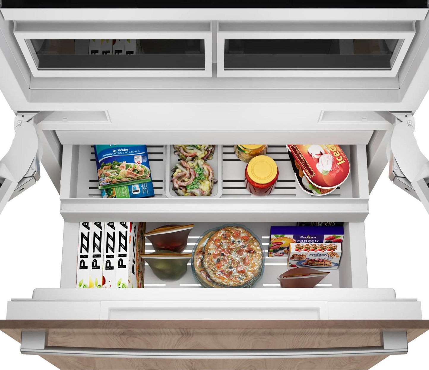 Bosch B36IT100NP Benchmark®, Vario Built-In Fridge-Freezer With Freezer At Bottom, 36'', Soft Close Flat Hinge