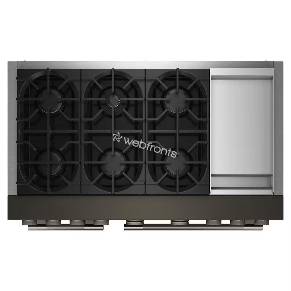 Kitchenaid KFDD948SBE 48-Inch 6 Burner Commercial-Style Dual Fuel Range With Griddle