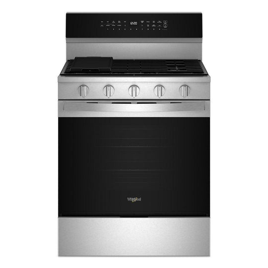 Whirlpool WFGS7530RZ 30-Inch Smart Gas Range With Air Cooking Technology, No Preheat Air Fry, Steam/Self Clean And High Speed Preheat