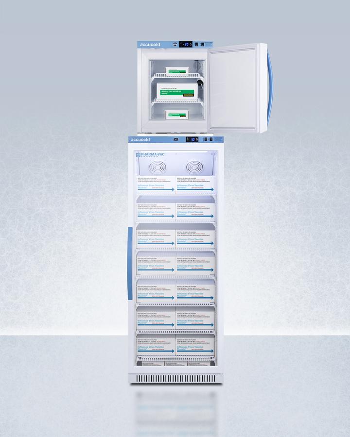 Summit ARG12PVAFZ1PVSTACK 24" Wide Performance Series All-Refrigerator/All-Freezer Combination