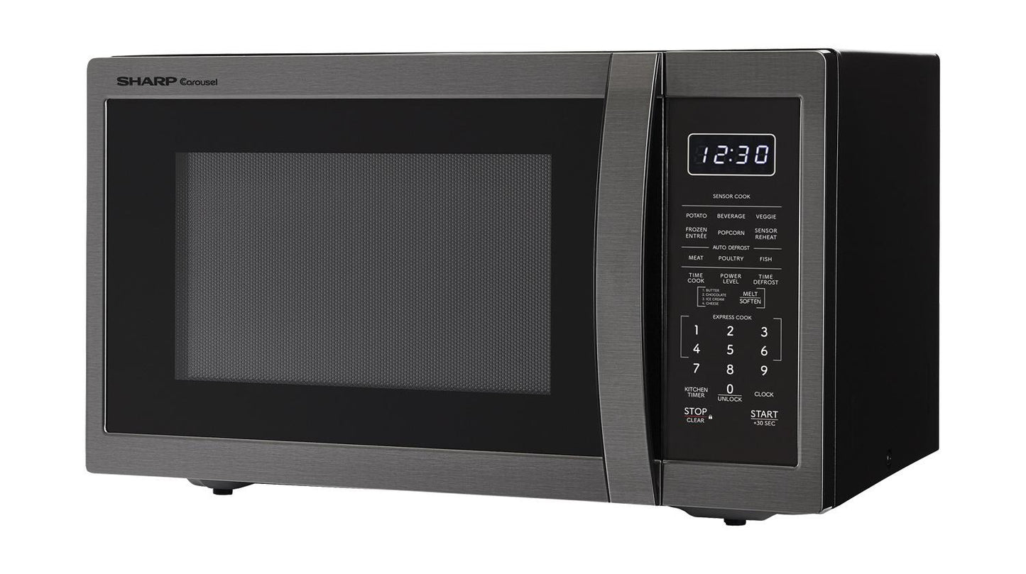 Sharp SMC1452KH Sharp 1.4 Cu. Ft. 1100W Black Stainless Steel Countertop Microwave Oven
