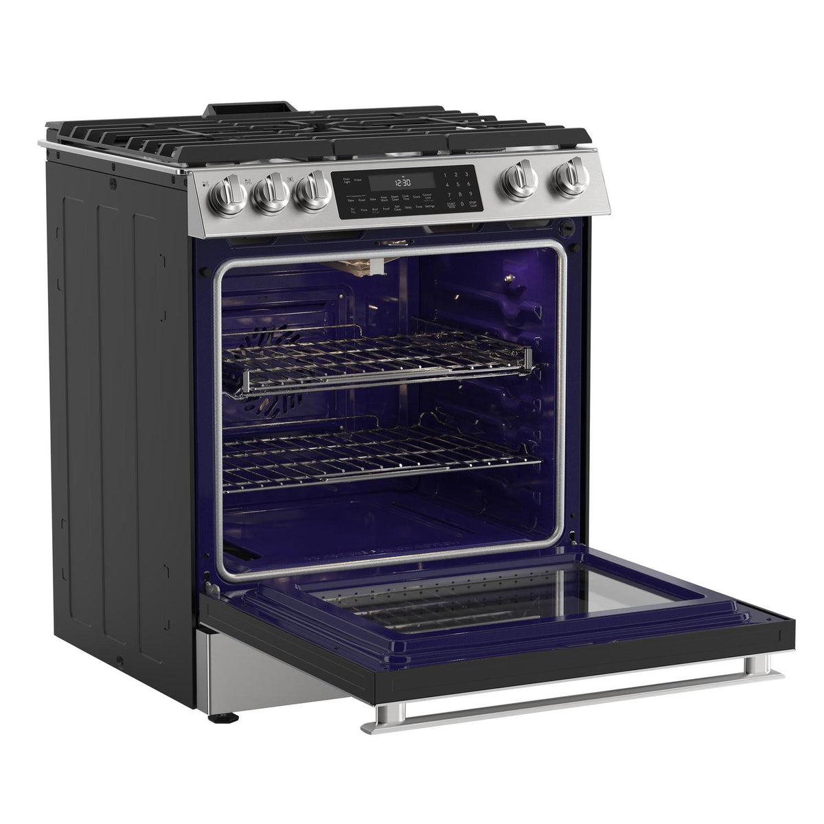 Sharp SSG3076SNS 30 In. 5 Burner 6.1 Cu. Ft. Slide-In Gas Range With True European Convection