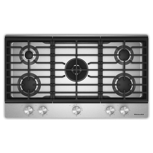 Kitchenaid KCGK536SSS Kitchenaid® 36 In. Gas Cooktop With 5 Burners And Integrated Wok Grate