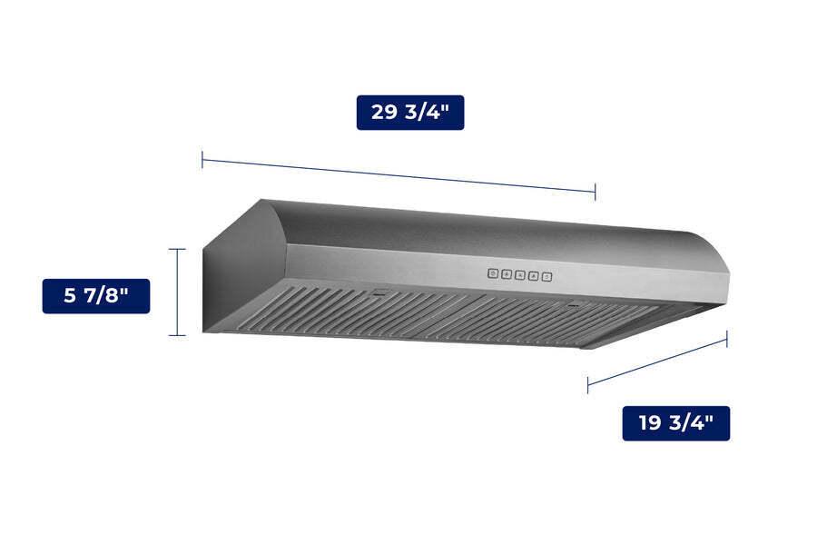 Hauslane UCB018SS30 Hauslane Chef 30-In Ductless Stainless Steel Undercabinet Range Hood