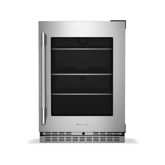 Kitchenaid KURR524SPS 24" Undercounter Refrigerator With Glass Door And Shelves With Metallic Accents