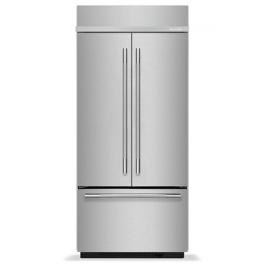 Kitchenaid KBFN536SPS 20.8 Cu. Ft. 36" Built-In French Door Bottom Mount Refrigerator With Platinum Interior
