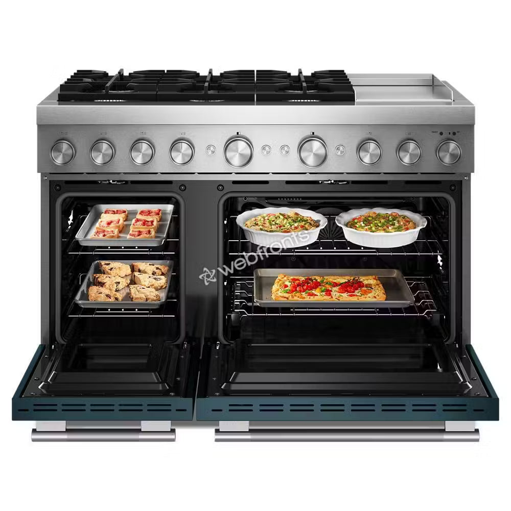 Kitchenaid KFDD948SAG 48-Inch 6 Burner Commercial-Style Dual Fuel Range With Griddle